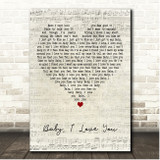 Ramones Baby, I Love You Script Heart Song Lyric Print
