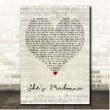 Robbie Williams Shes Madonna Script Heart Song Lyric Print