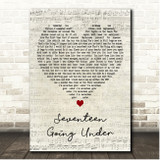 Sam Fender Seventeen Going Under Script Heart Song Lyric Print