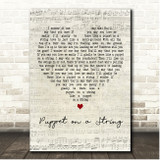 Sandie Shaw Puppet on a String Script Heart Song Lyric Print