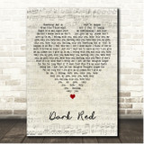 Steve Lacy Dark Red Script Heart Song Lyric Print