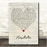 Stone Sour Hesitate Script Heart Song Lyric Print