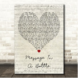 Taylor Swift Message In A Bottle Script Heart Song Lyric Print