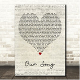 Taylor Swift Our Song Script Heart Song Lyric Print