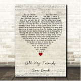 The Amity Affliction All My Friends Are Dead Script Heart Song Lyric Print