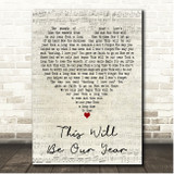 The Beautiful South This Will Be Our Year Script Heart Song Lyric Print