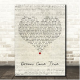 The Brand New Heavies Dream Come True Script Heart Song Lyric Print