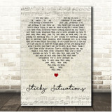 The Darkness Sticky Situations Script Heart Song Lyric Print