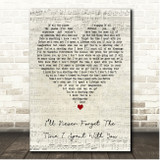 The Lathums Ill Never Forget The Time I Spent With You Script Heart Song Lyric Print