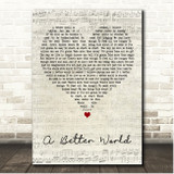 The Monkees A Better World Script Heart Song Lyric Print