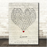 The Smashing Pumpkins Luna Script Heart Song Lyric Print