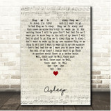 The Smiths Asleep Script Heart Song Lyric Print