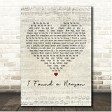 The Velvet Underground I Found a Reason Script Heart Song Lyric Print