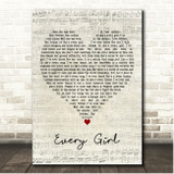 Turnpike Troubadours Every Girl Script Heart Song Lyric Print