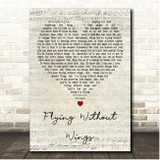 Westlife Flying Without Wings Script Heart Song Lyric Print