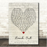 Westlife Reach Out Script Heart Song Lyric Print