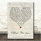 Xavier Rudd Follow The Sun Script Heart Song Lyric Print