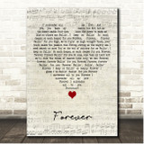 Y&T Forever Script Heart Song Lyric Print