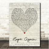 Zach Bryan Hope Again Script Heart Song Lyric Print