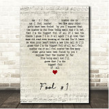 Brenda Lee Fool #1 Script Heart Song Lyric Print