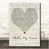 Brian McKnight Whats My Name Script Heart Song Lyric Print