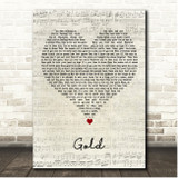Britt Nicole Gold Script Heart Song Lyric Print