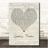 Bruno Mars Love's Train Script Heart Song Lyric Print