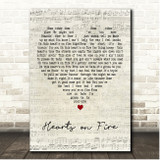 Bryan Adams Hearts on Fire Script Heart Song Lyric Print