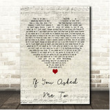 Céline Dion If You Asked Me To Script Heart Song Lyric Print