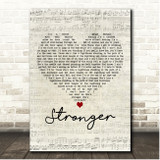 Cody Johnson Stronger Script Heart Song Lyric Print