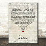 Commodores Zoom Script Heart Song Lyric Print