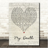 David Bowie My Death Script Heart Song Lyric Print