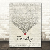 Dolly Parton Family Script Heart Song Lyric Print