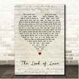 Dusty Springfield The Look of Love Script Heart Song Lyric Print