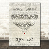 Elton John & Charlie Puth After All Script Heart Song Lyric Print