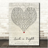 Elvis Presley Such a Night Script Heart Song Lyric Print