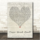 Eric Church Never Break Heart Script Heart Song Lyric Print