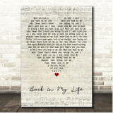 Alice DeeJay Back in My Life Script Heart Song Lyric Print