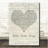 George Ezra Green Green Grass Script Heart Song Lyric Print