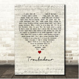 George Strait Troubadour Script Heart Song Lyric Print