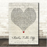 JellyRoll Wheels Fall Off Script Heart Song Lyric Print