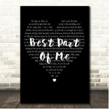 Ed Sheeran (feat. YEBBA) Best Part Of Me Simple Heart Black & White Song Lyric Print
