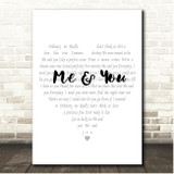 Kenny Chesney Me And You Simple Heart Pale Grey Song Lyric Print