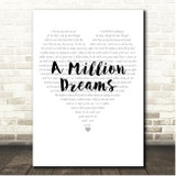The Greatest Showman A Million Dreams Simple Heart Pale Grey Song Lyric Print