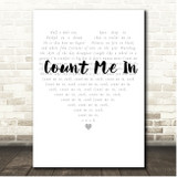 Early Winters Count Me In Simple Heart Pale Grey Song Lyric Print