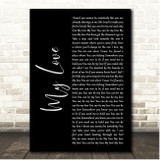 Cher My Love Black Script Song Lyric Print