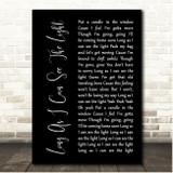 Creedence Clearwater Revival Long As I Can See The Light Black Script Song Lyric Print