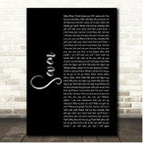 Dave Matthews Band Seven Black Script Song Lyric Print