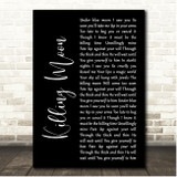 Echo And The Bunnymen Killing Moon Black Script Song Lyric Print