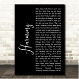 Elton John Harmony Black Script Song Lyric Print